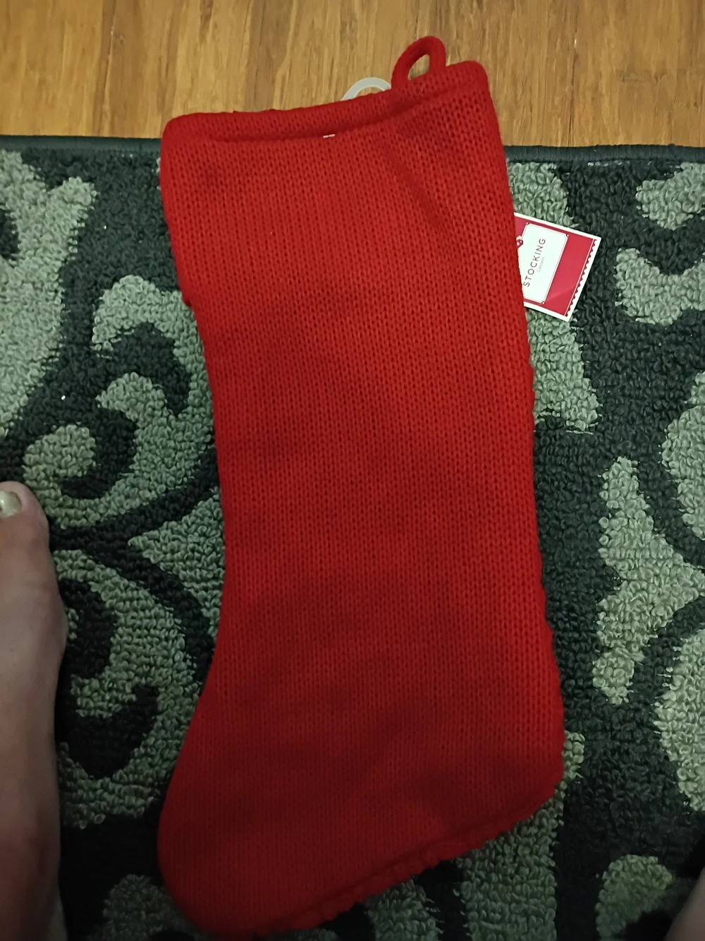 Target Red Knit Men's Stocking with White 'M' Monogram